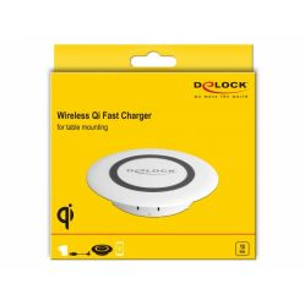 Delock Wireless Qi Fast Charger 7.5w+10w Table Mounting