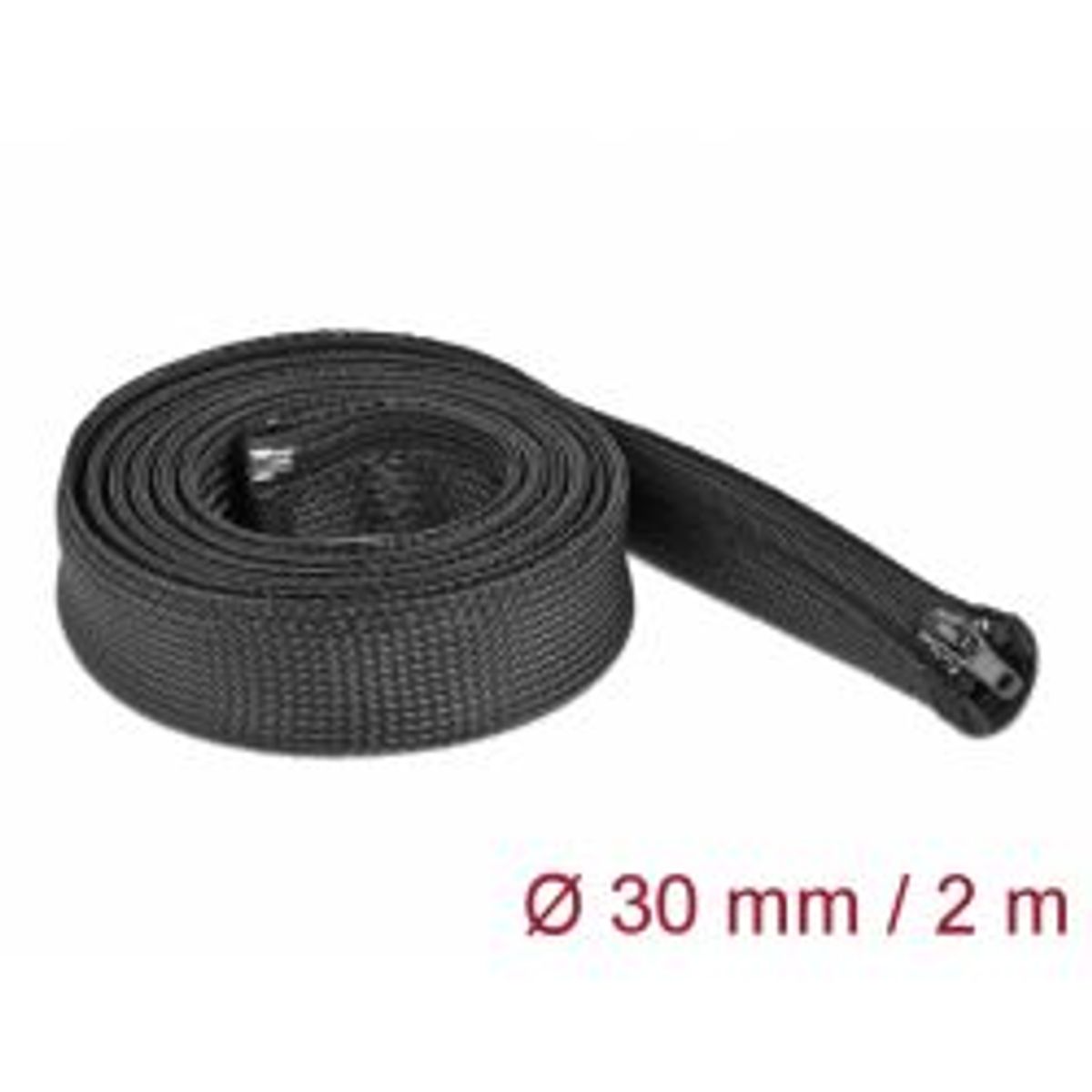 Delock Braided Sleeve With Zip Fastener Heat-resistant 2 M X 30 Mm