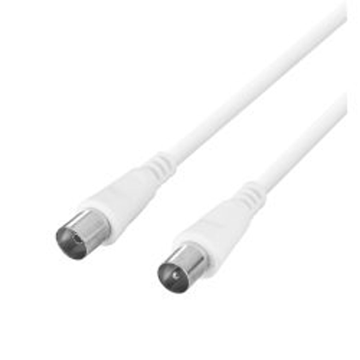 Deltaco Antenna Cable, 75 Ohm Nickel-plated Connectors, 3m, White - Ledning