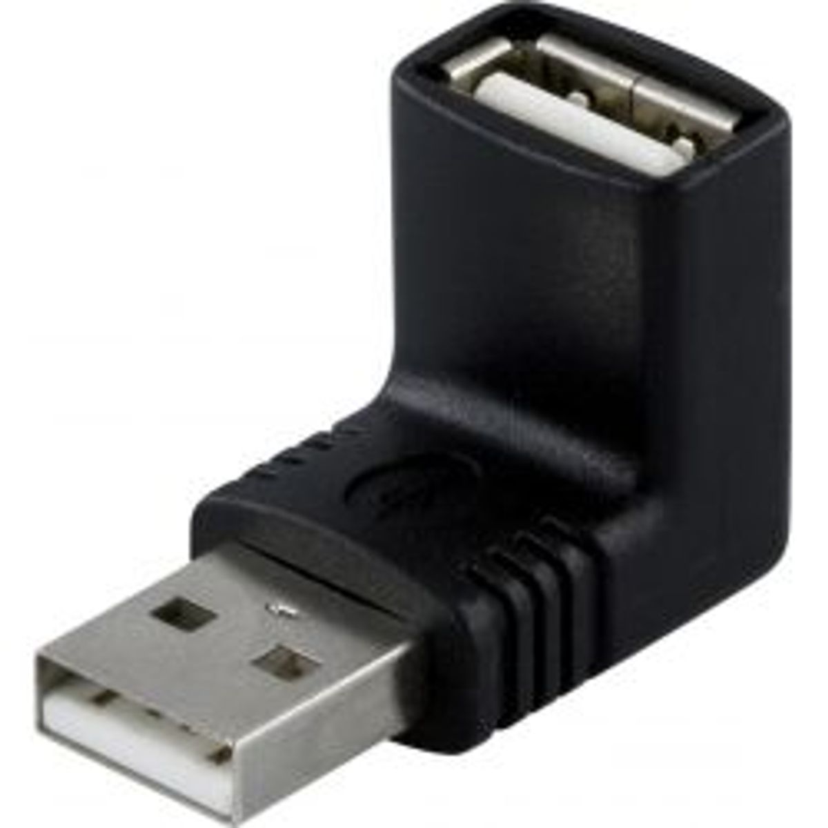 Deltaco Adapter, Usb A Male - A Female, Angled