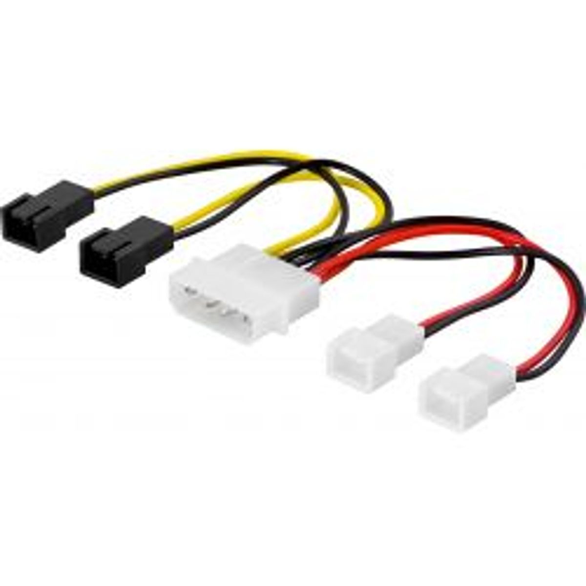 Deltaco Adapter Cable For Fans, 4-pin To 4x3-pin - Ledning