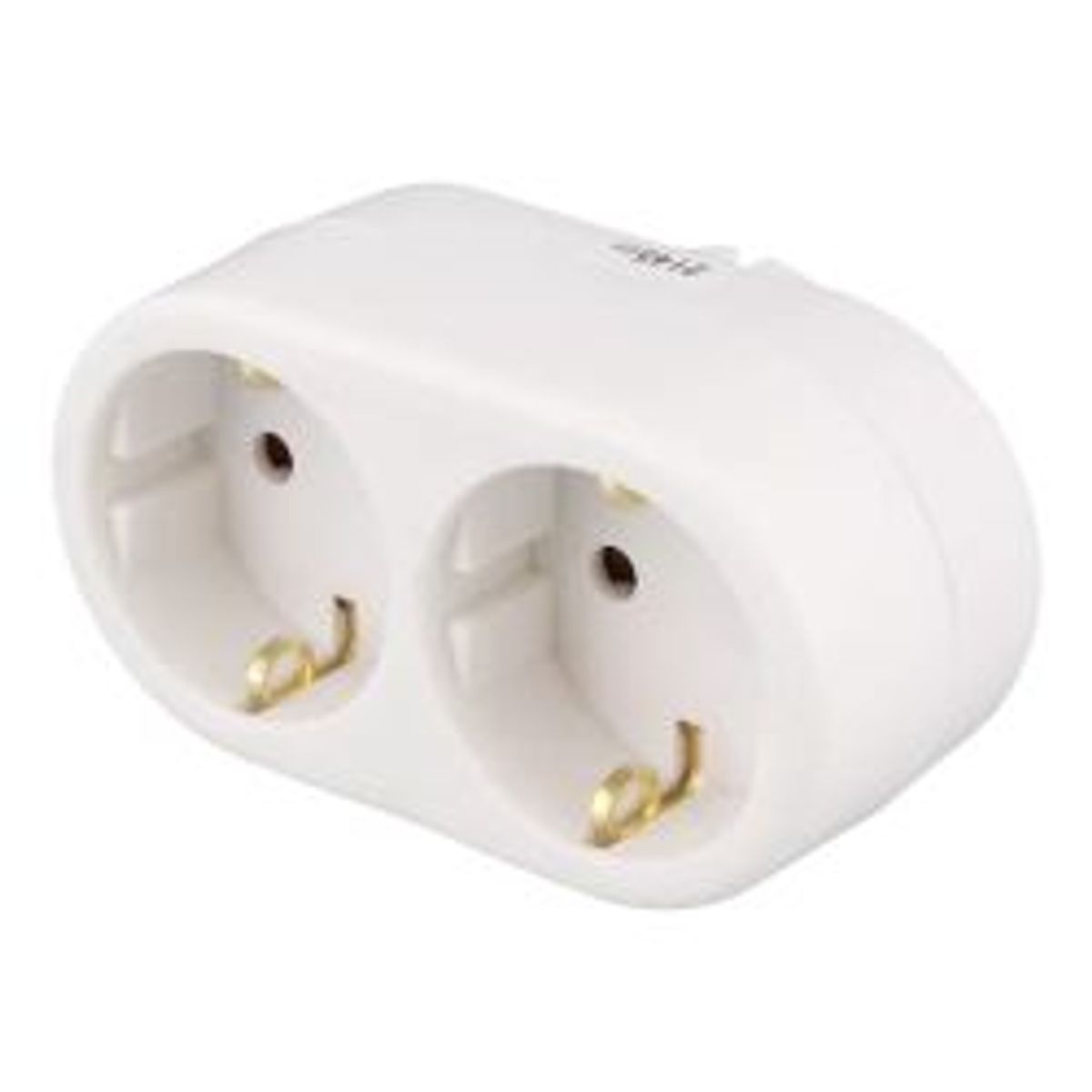 Deltaco Earthed Power Outlet, 2-sockets, White - Stikdåse