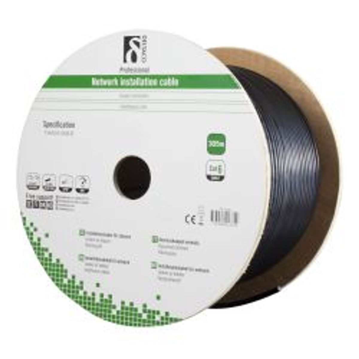 Deltaco F/utp Cat6 Installation Cable, For Outdoor Use, 305m, Black