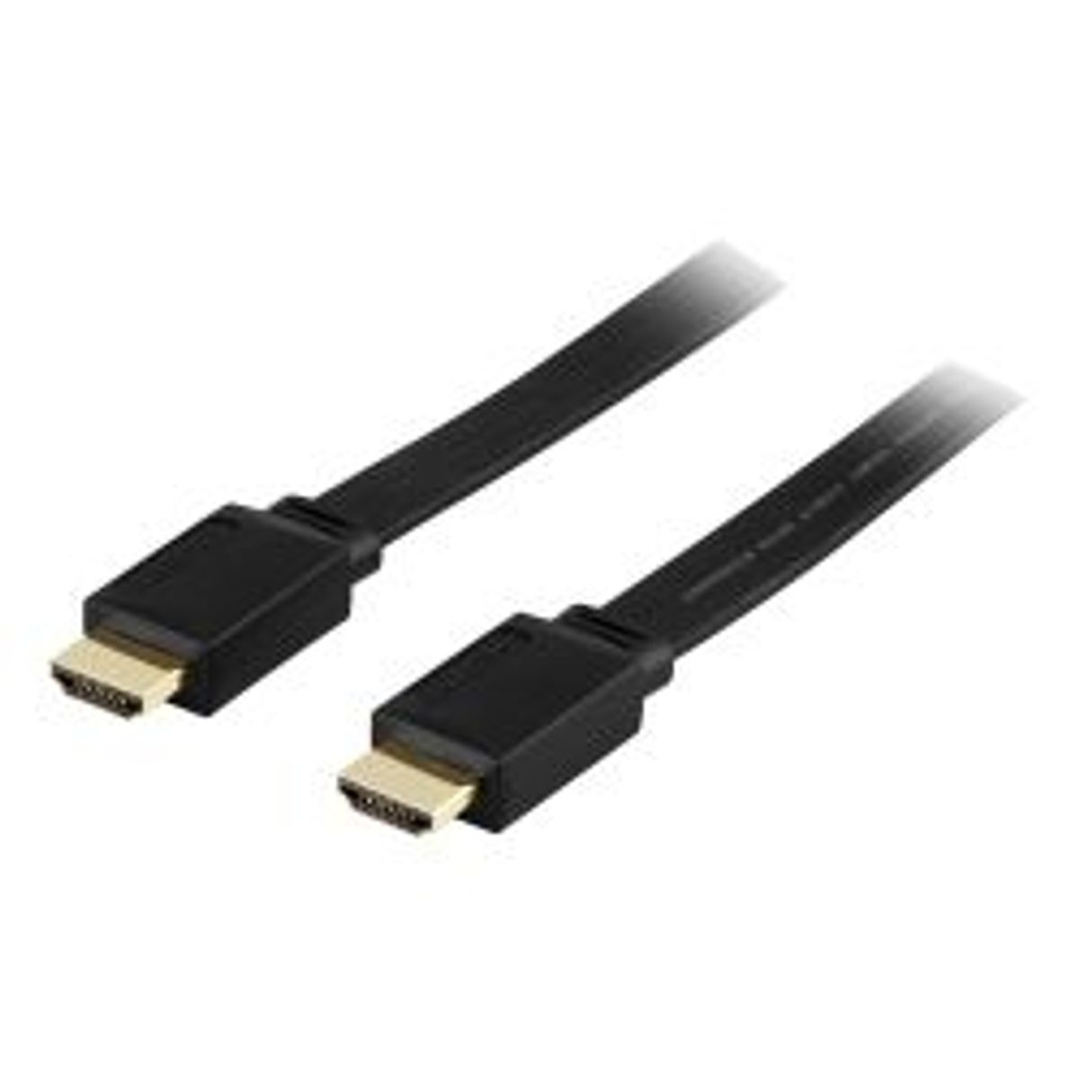 Deltaco Flat Hdmi Cable, Hdmi High Speed With Ethernet, 0.5m, Black