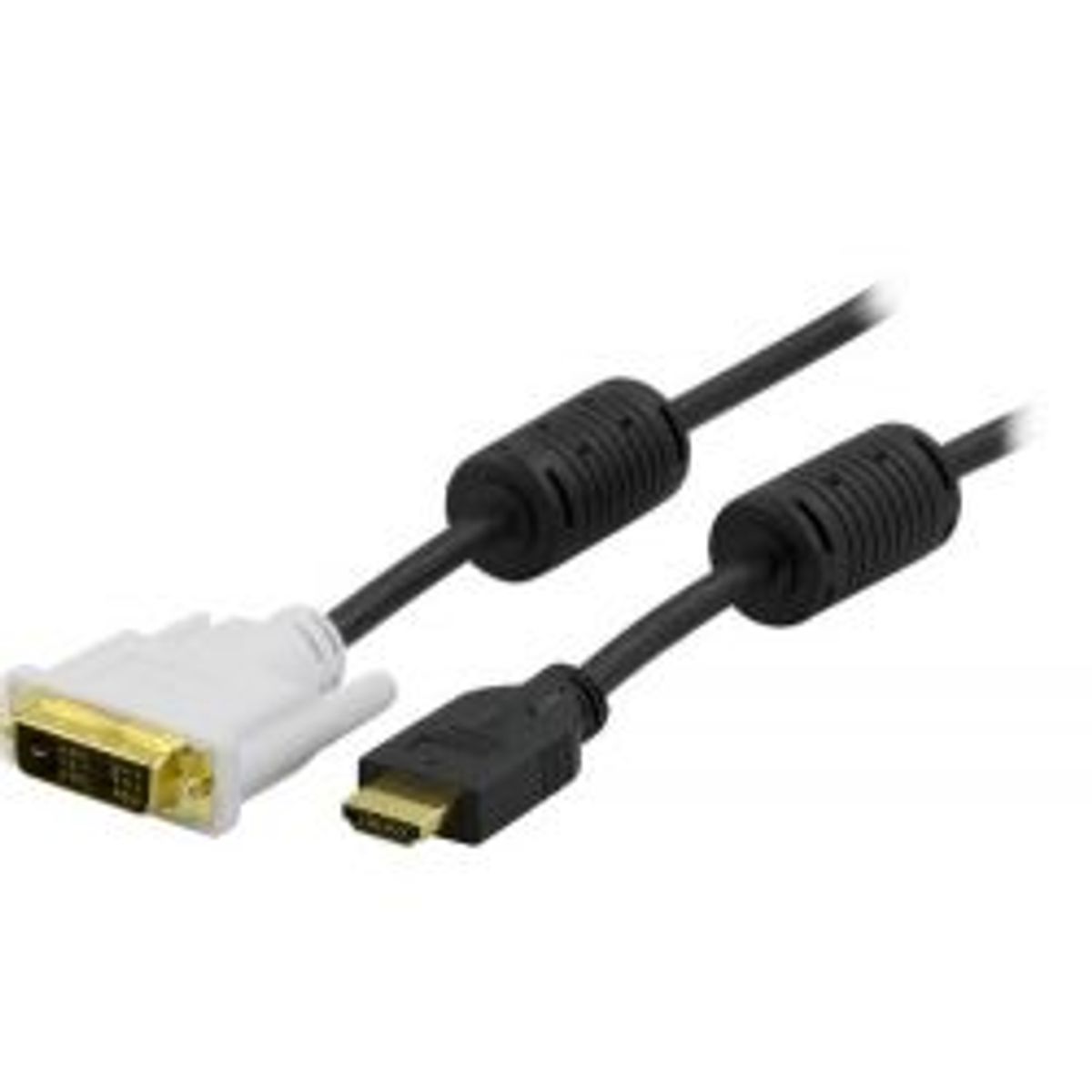 Deltaco Hdmi To Dvi-cable, Full Hd @60hz, 3m, Black/white - Ledning