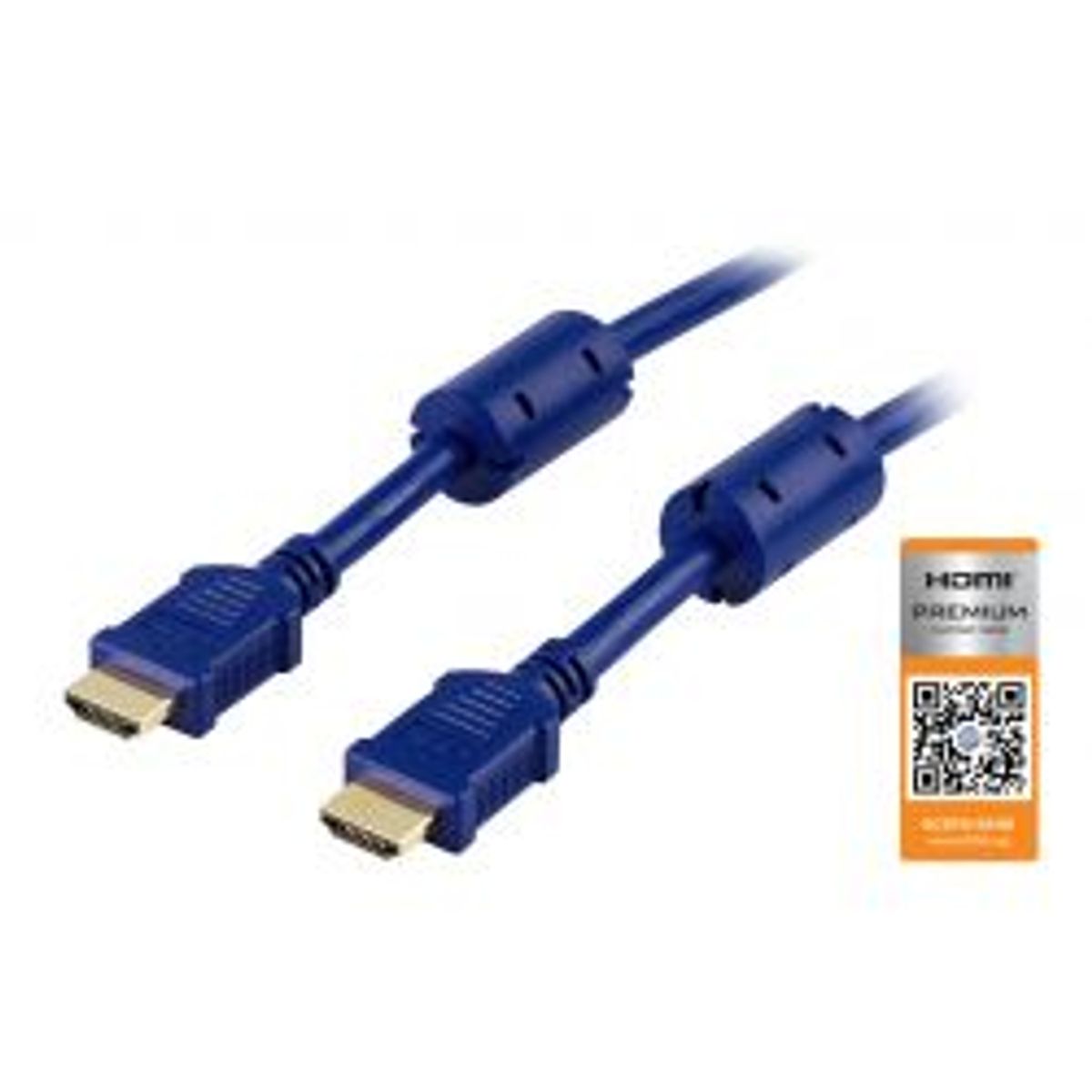 Deltaco Hdmi Cable, Premium High Speed Hdmi With Ethernet, 2m, Blue