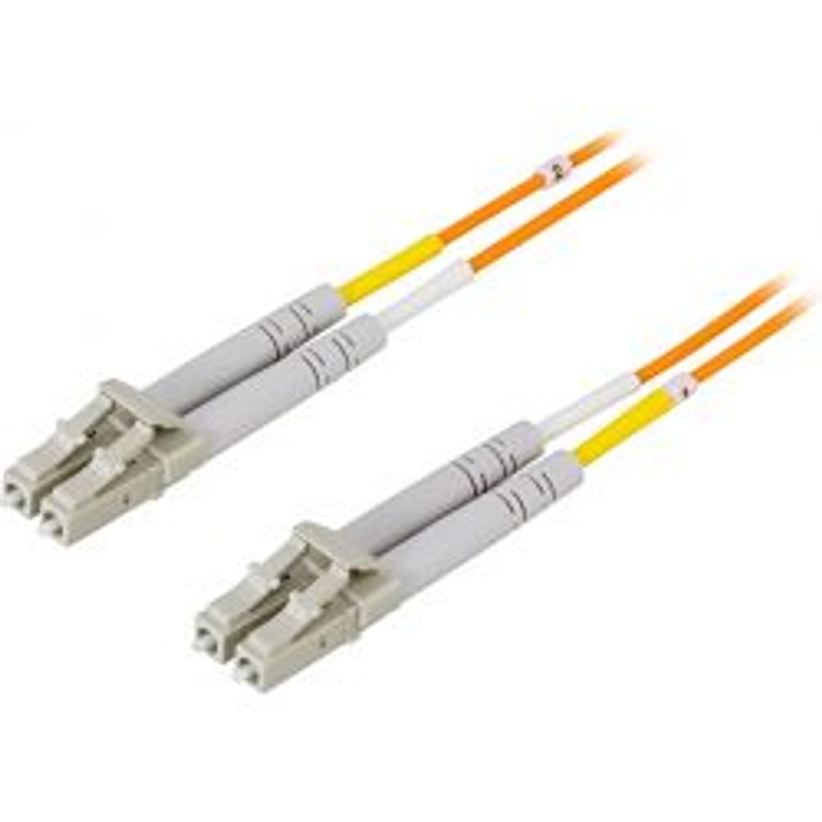 Deltaco Om1 Fiber Cable, Lc - Lc, Duplex, Upc, 62,5/125, 1,5m, Or.