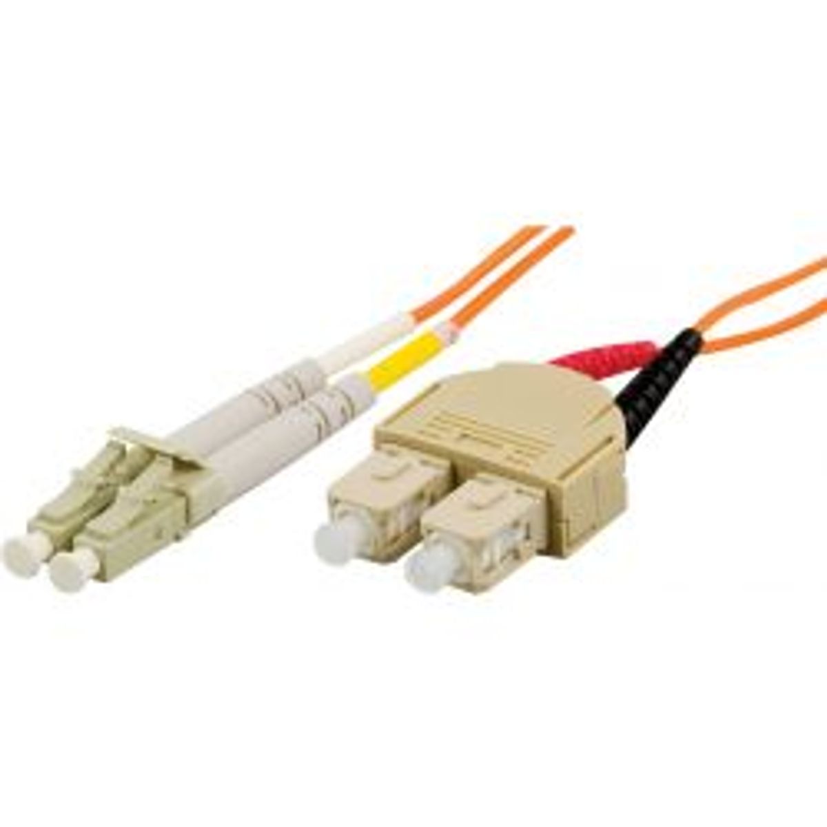 Deltaco Om1 Fiber Cable, Lc - Sc, Duplex, Upc, 62,5/125, 3m, Orange