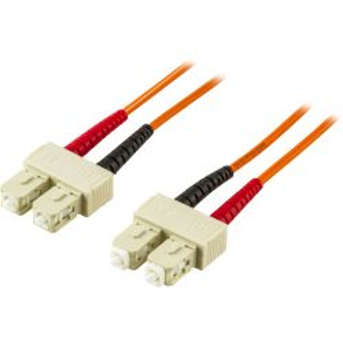 Deltaco Om1 Fiber Cable, Sc - Sc, Duplex, Upc, 62,5/125, 10m, Orange