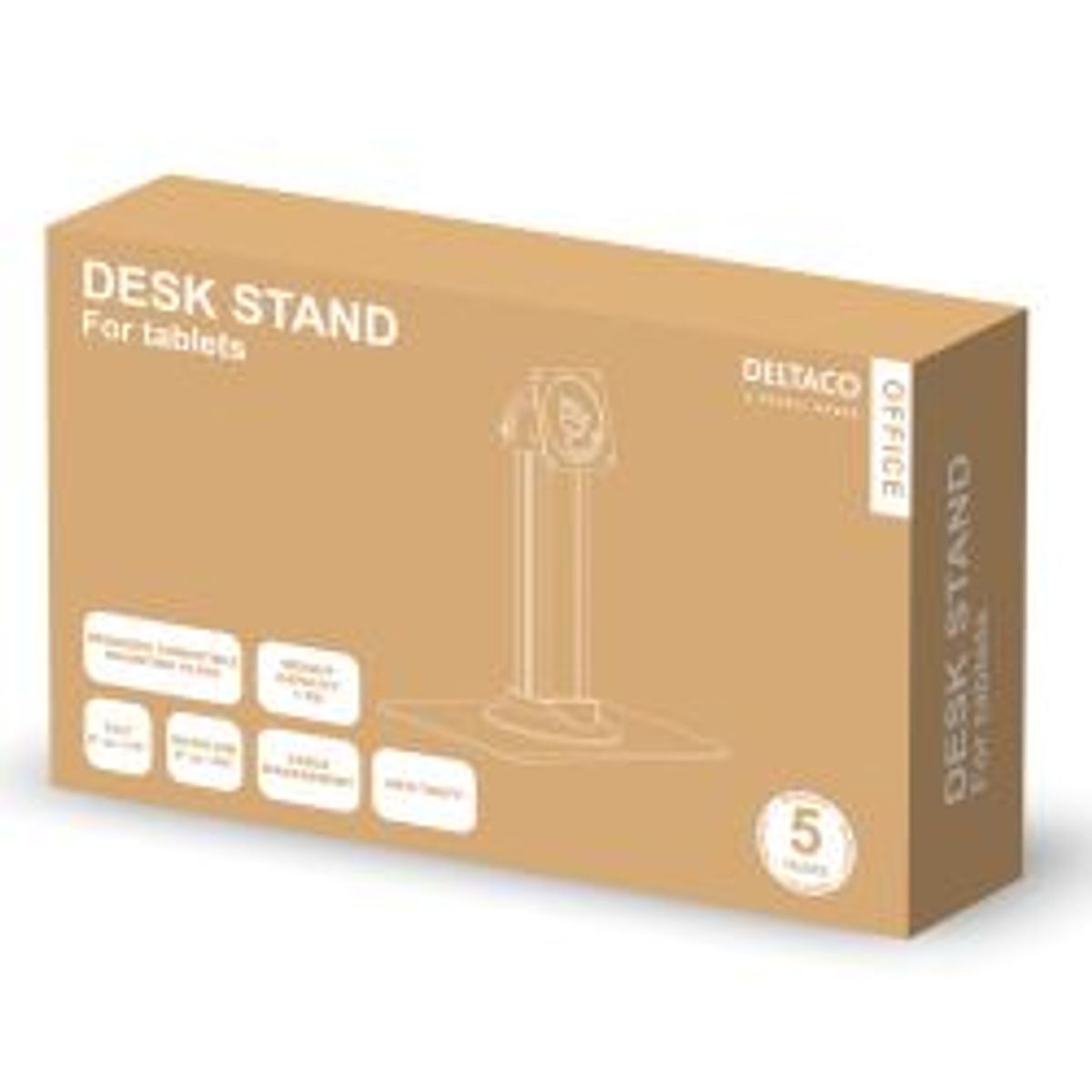 Deltaco Office Desk Stand For Tablets, White