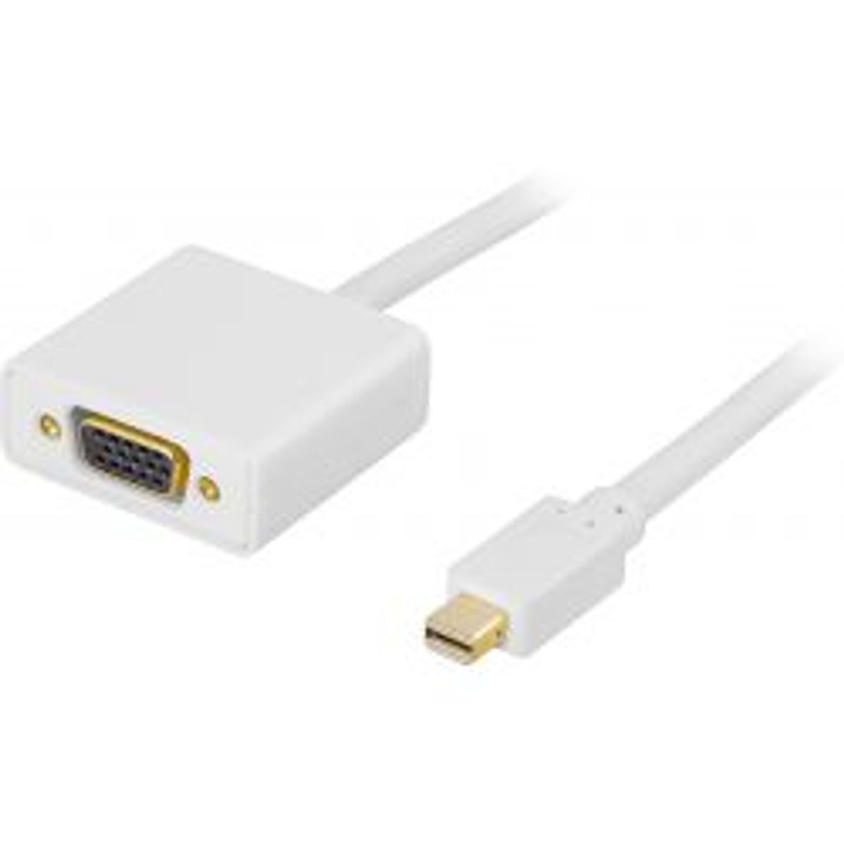 Deltaco Mini Displayport To Vga(hd15) Cable, Male-female, 1m, White