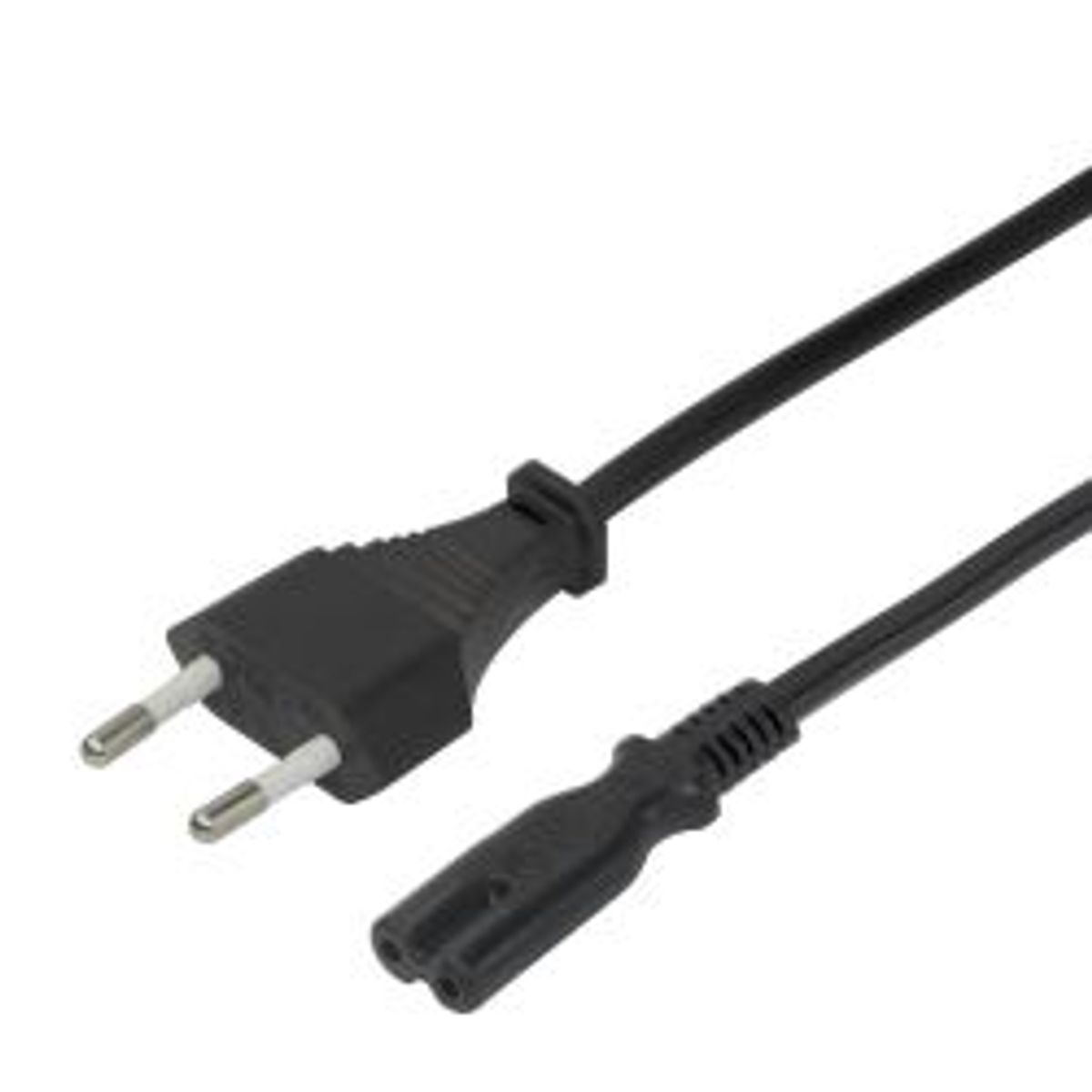 Deltaco Power Cord Cee 7/16 - C7, 3,0m, Black - Ledning