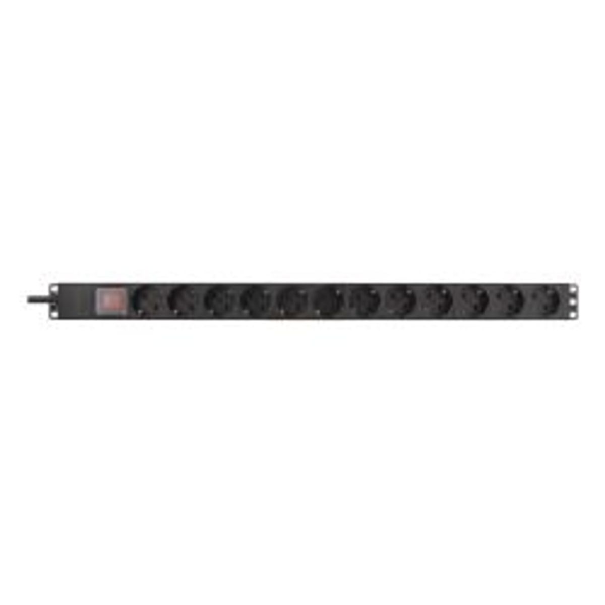 Deltaco Pdu W/ 12x Cee 7/3 Outlets 3500w Power Switch Aluminium - Stikdåse