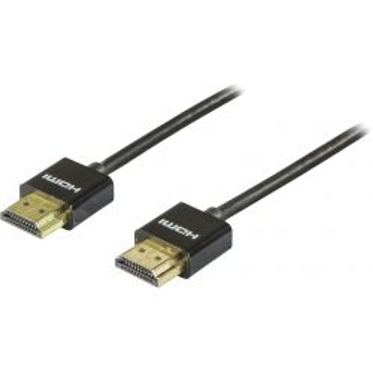 Deltaco Thin Hdmi Cable, Hdmi High Speed With Ethernet, 2m, Black - Ledning