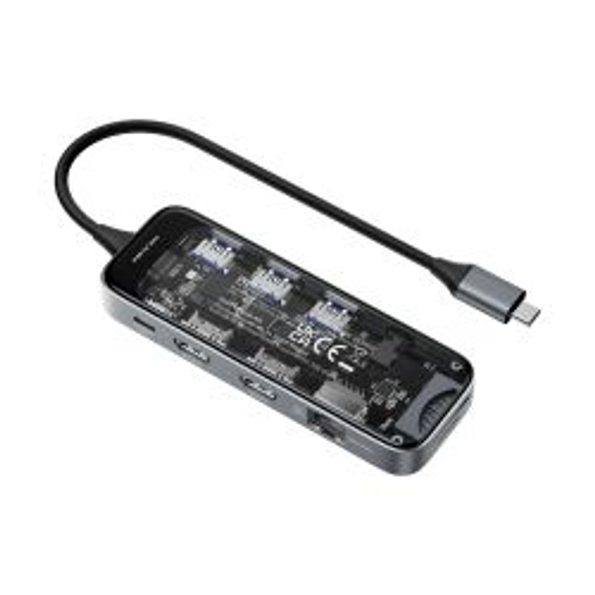 Deltaco Transparent Usb-c Docking Station, Dual, 2x Hdmi, 3x Usb-a - Tilbehør til computer