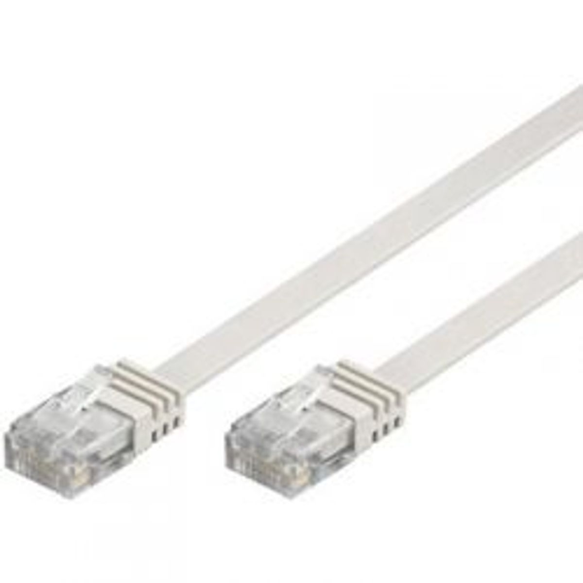 Deltaco U/utp Cat6 Patch Cable, Flat, 5m, 250mhz, White - Ledning