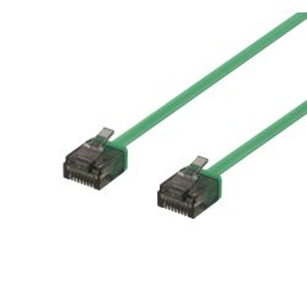 Deltaco U/utp Cat6a Patch Cable, Flat, 2m, 1mm Thick, Green