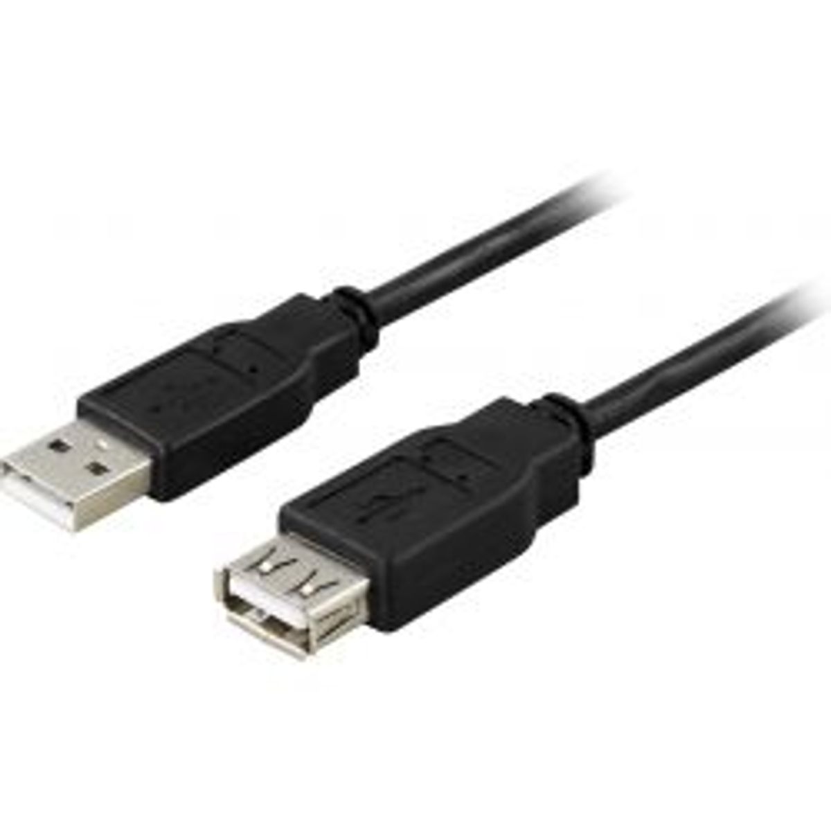 Deltaco Usb 2.0 Cable Type A Ma, Type A Fe 2m, Black - Ledning