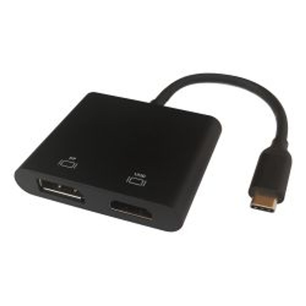 Deltaco Usb-c Mst Hub, 2x 4k/60hz, Hdmi + Dp, Black, 0,1m - Diverse