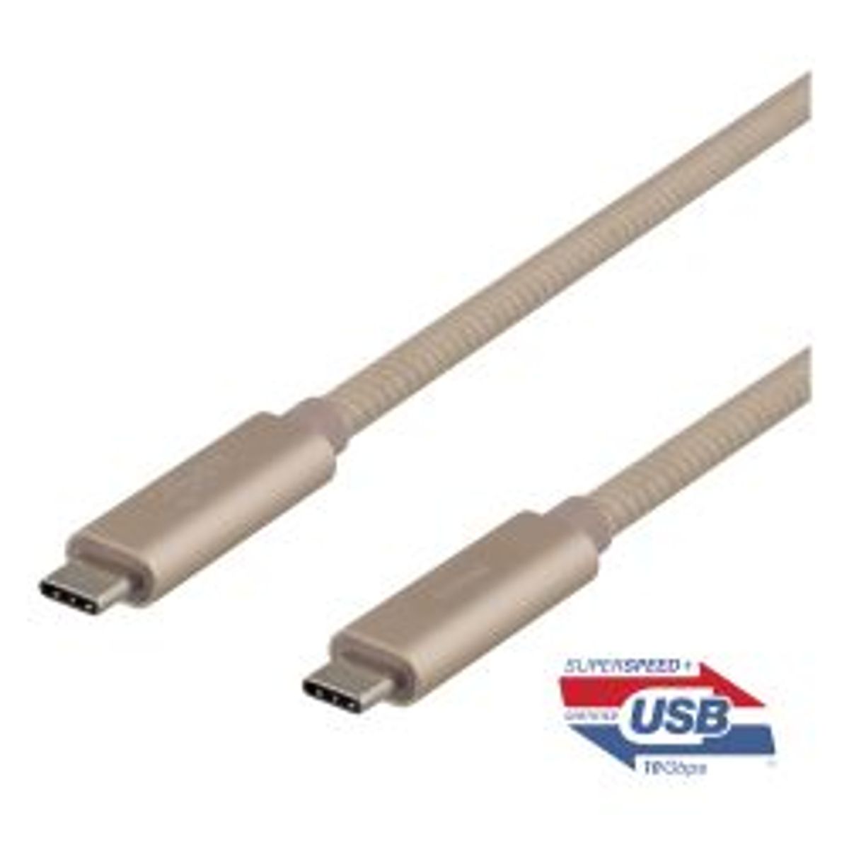 Deltaco Usbc Superspeed Cable 0.5m Braided Usb3.1 Gen2 10gbps 100w