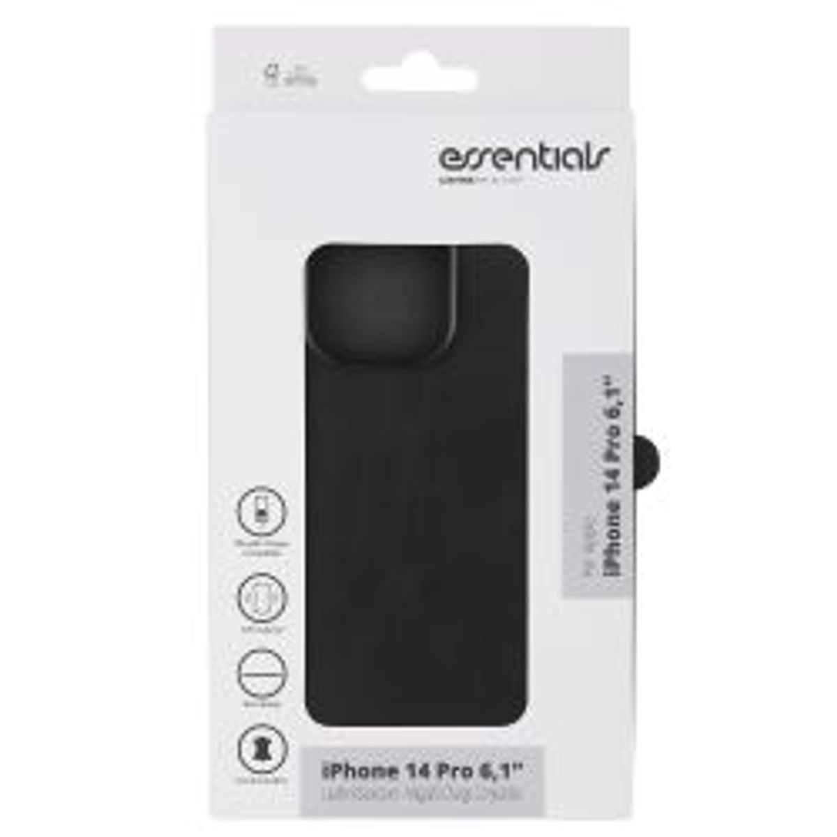 Essentials Iphone 14 Pro Leather Mag Back Cover, Black