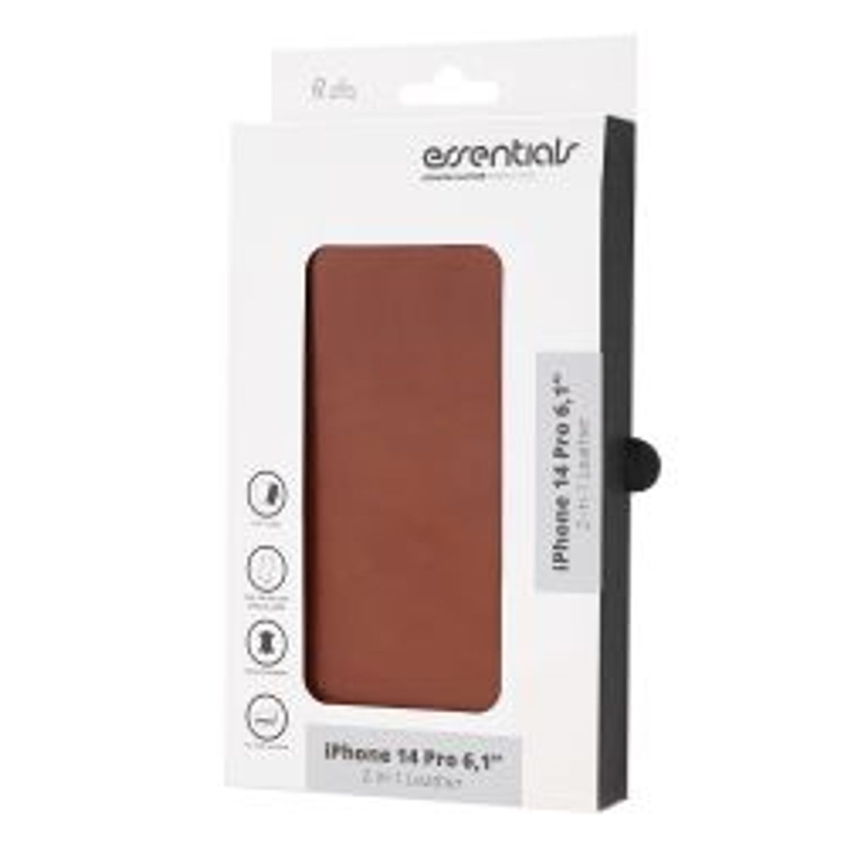 Essentials Iphone 14 Pro Leather Wallet,detachable,brown - Mobilcover