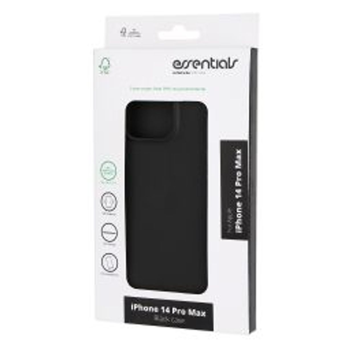 Essentials Iphone 14 Pro Max Recycled Tpu Cover, Black