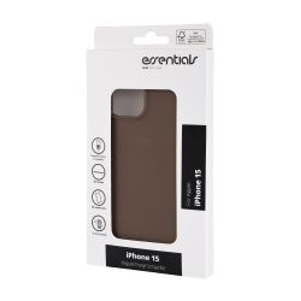 Essentials Iphone 15 Mag Compatible Back Cover, Soft Surface, Taupe