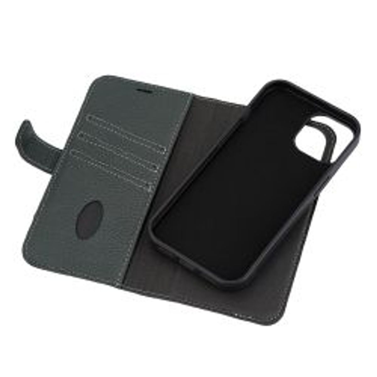 Essentials Iphone 15 Leather Mag Wallet, Detachable, Magnetic, Green - Mobilcover