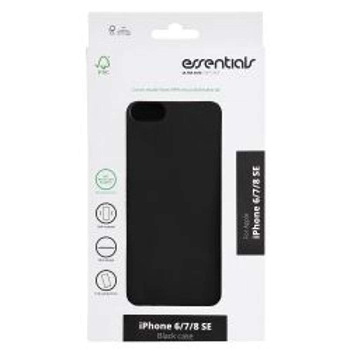 Essentials Iphone 6/7/8/se (2020/2022) Recycled Tpu Cover,blk