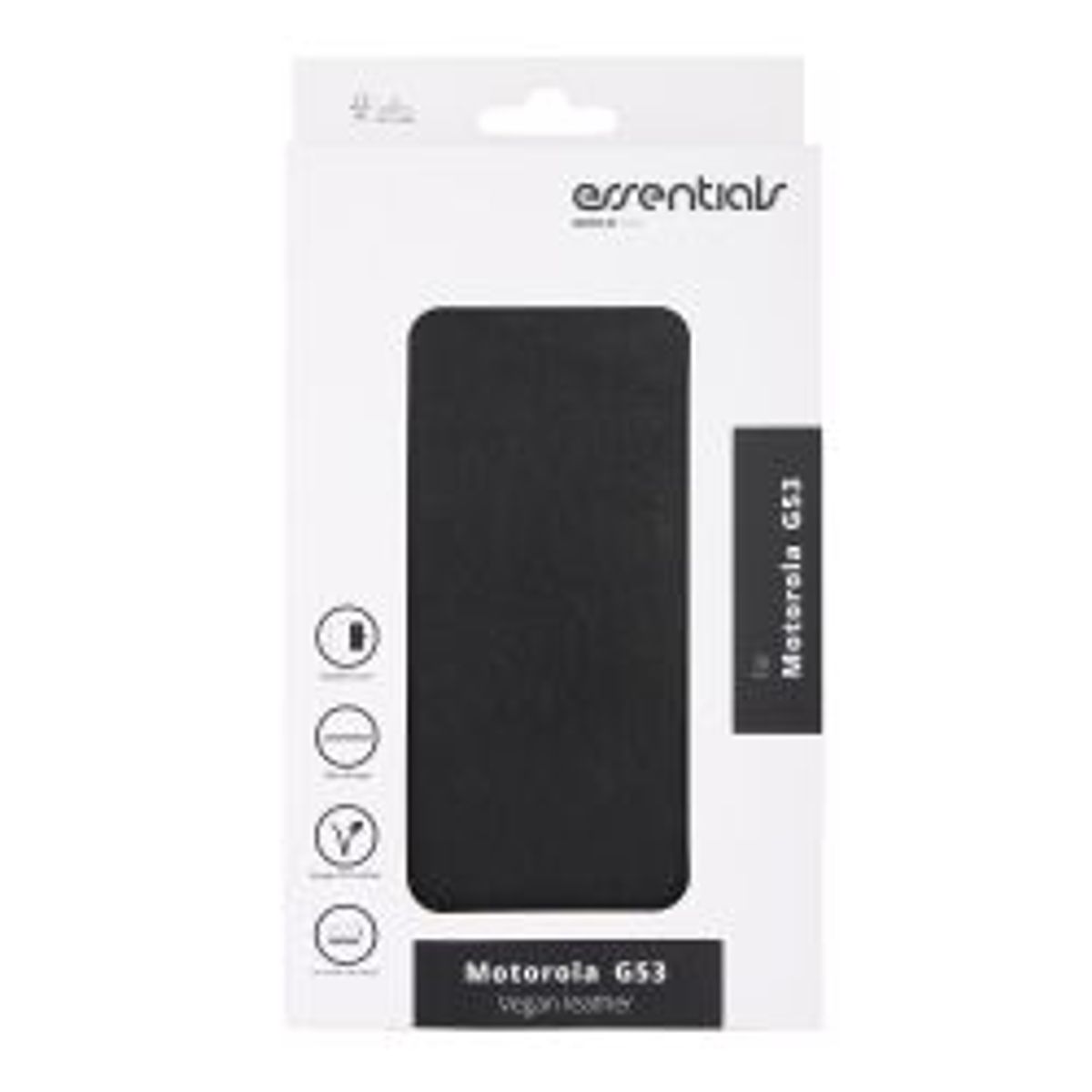 Essentials Motorola Moto G53 Pu Wallet, 3 Cards, Black