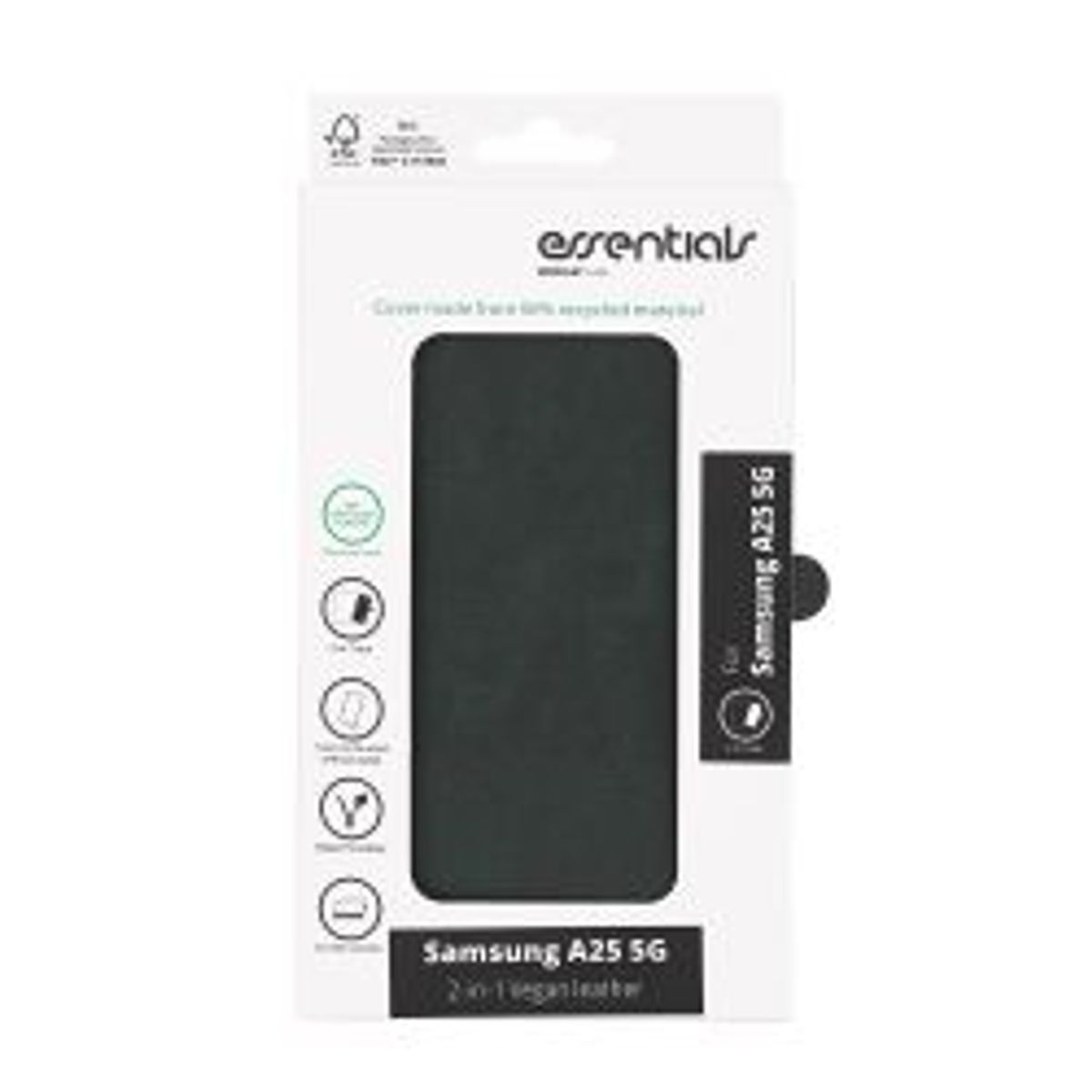 Essentials Samsung Galaxy A25 5g Pu Wallet, Detachable, Green