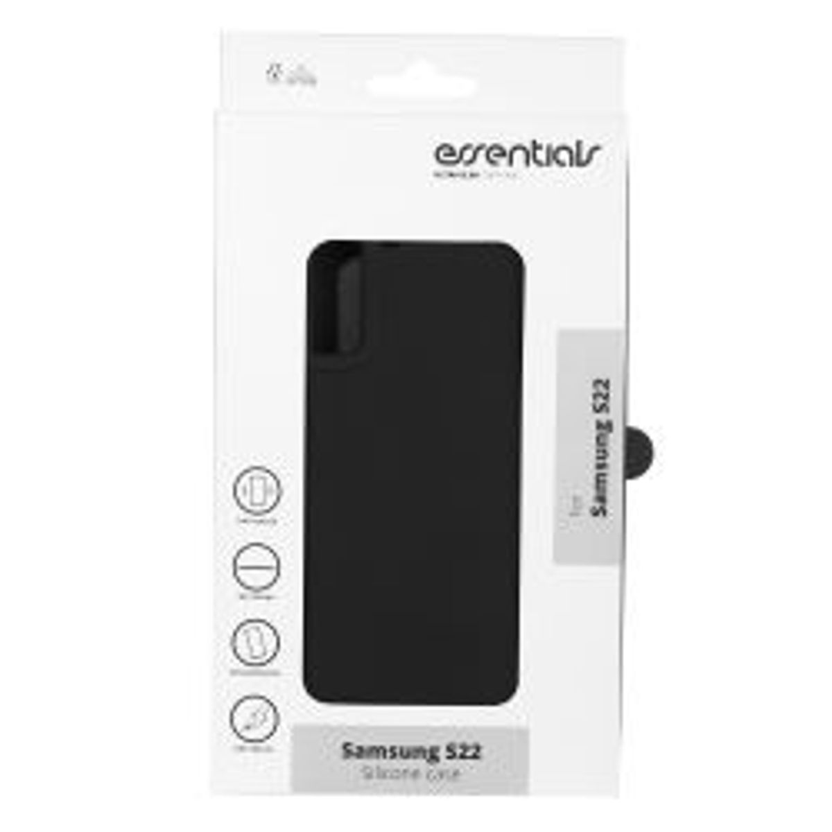 Essentials Samsung Galaxy S22 Silicone Back Cover, Black