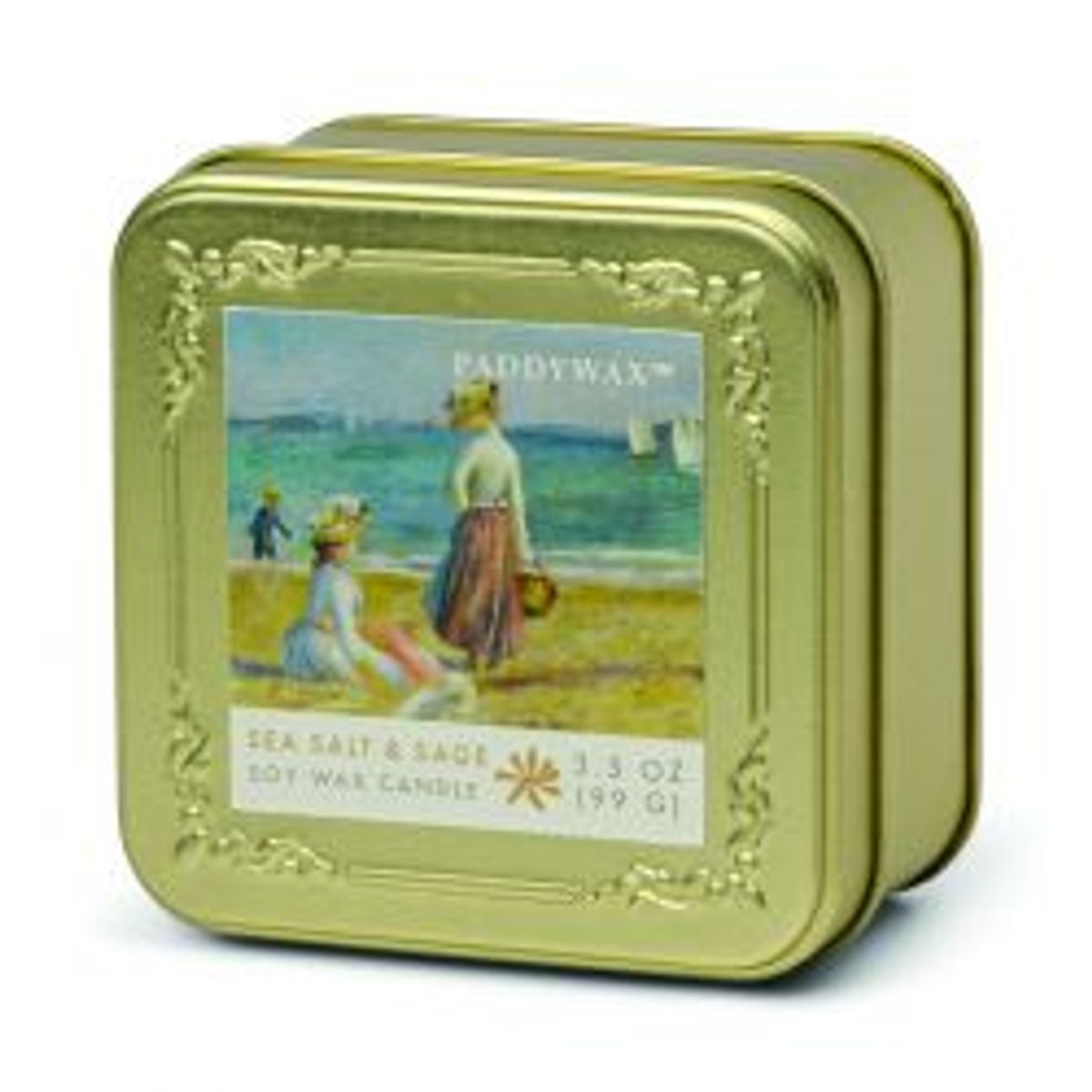 Paddywax Impressionist 3.5oz/99g Glass Candle - Renoir Figures On The Beach - Duftlys