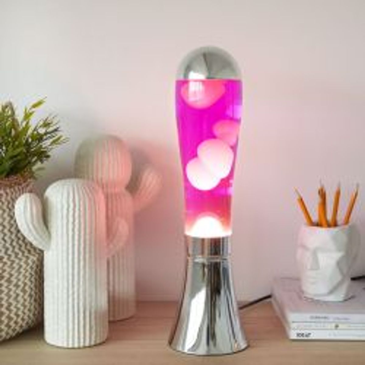 Balvi Lava Lamp, Magma, Silver/ Pink - Lampe