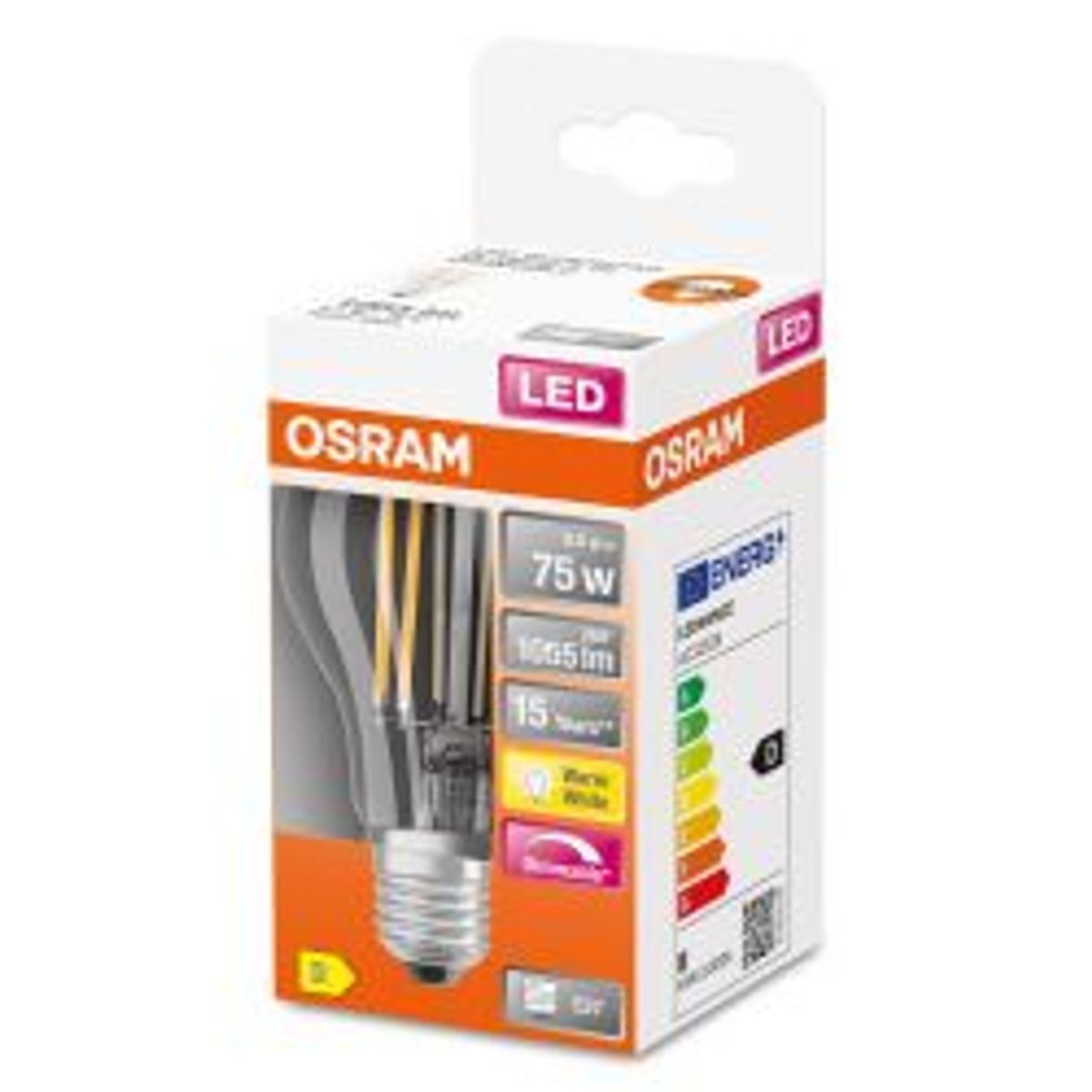 Ledvance Led Standard 75w/827 Filament Klar E27 Dæmpbar - C