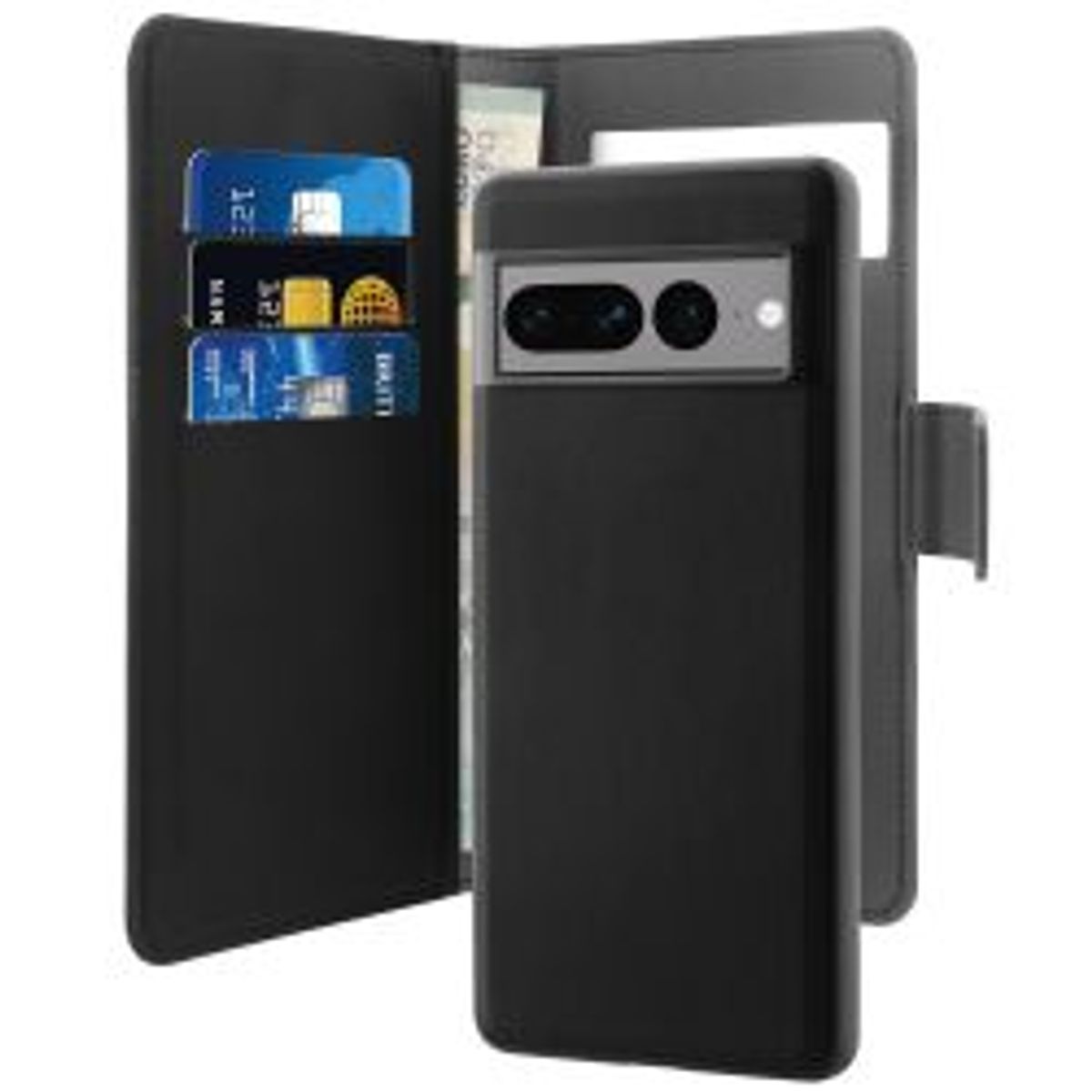 Puro Google Pixel 7 Pro Wallet, Detachable, Black - Mobilcover