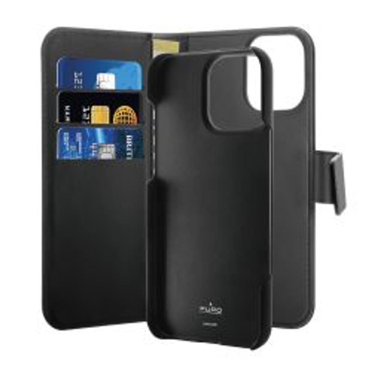 Puro Iphone 16 Pro Wallet, Detachable, Black