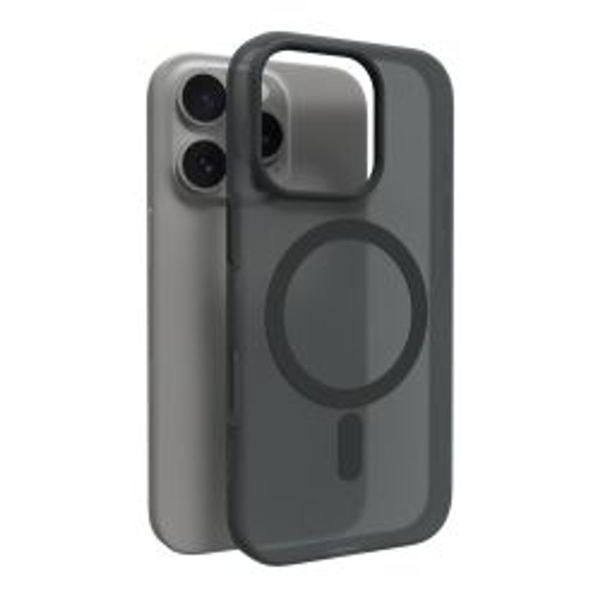 Puro Iphone 16 Pro Silicone Cover Daylight, Semi-transp., Black