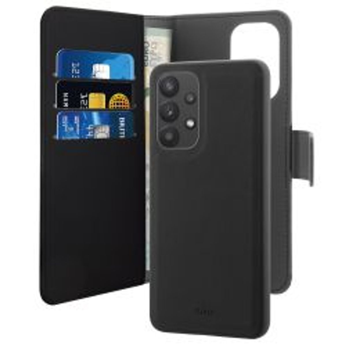 Puro Samsung Galaxy A73 5g Wallet Detachable, Black - Mobilcover