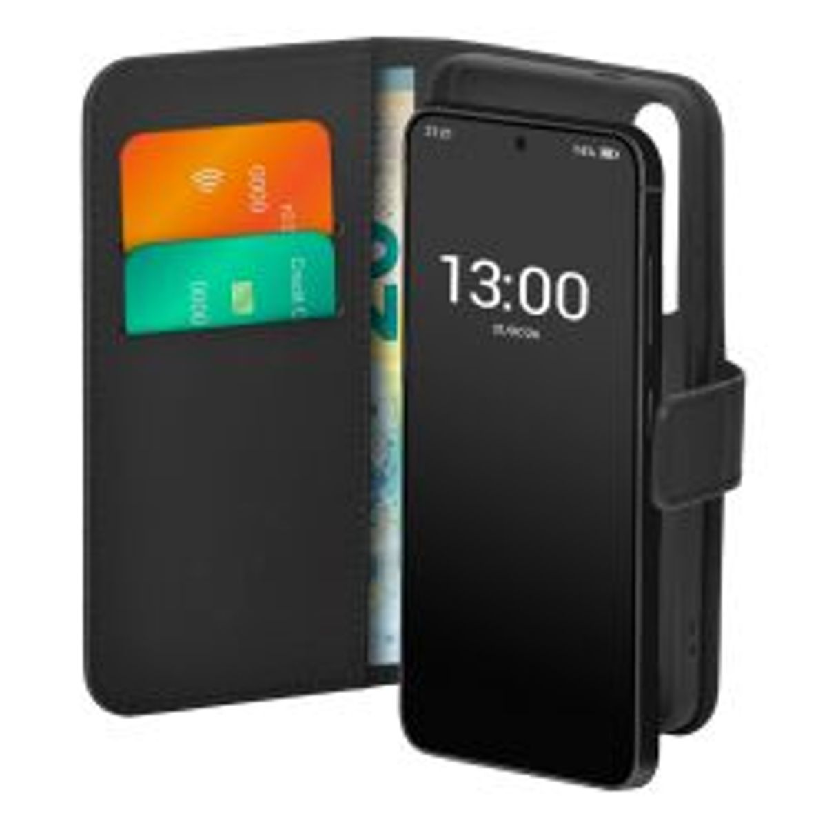 Puro Samsung Galaxy S24 Fe Wallet Case, 2 Card Slots, Black