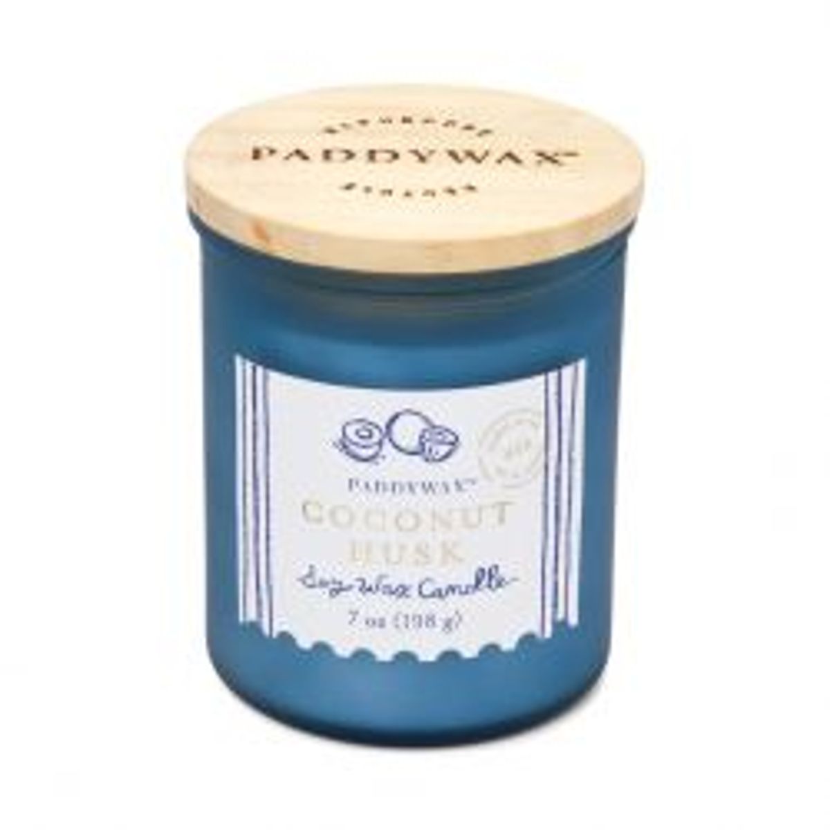 Paddywax Scented Candle Coastal Sea Blue Glass - Coconut Husk - Duftlys