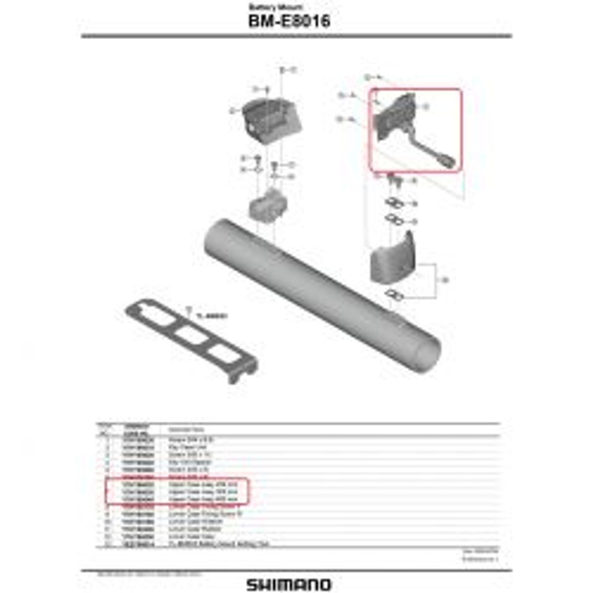 Shimano Upper Case Assy 250mm Bm-e8016 - Cykelreservedele