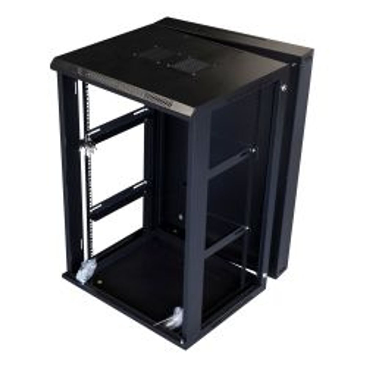 Toten 19 Wall Cabinet,18u, 600 600, Glass Door, Black - Tilbehør til computer