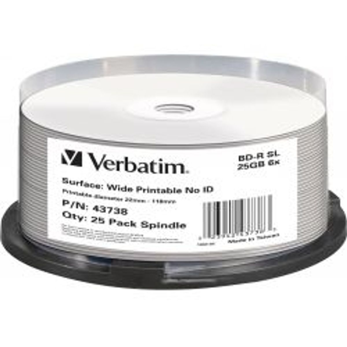 Verbatim Bd-r, 6x, 25gb/200min, 25pack Spindel, Print Hard Coat Mabl