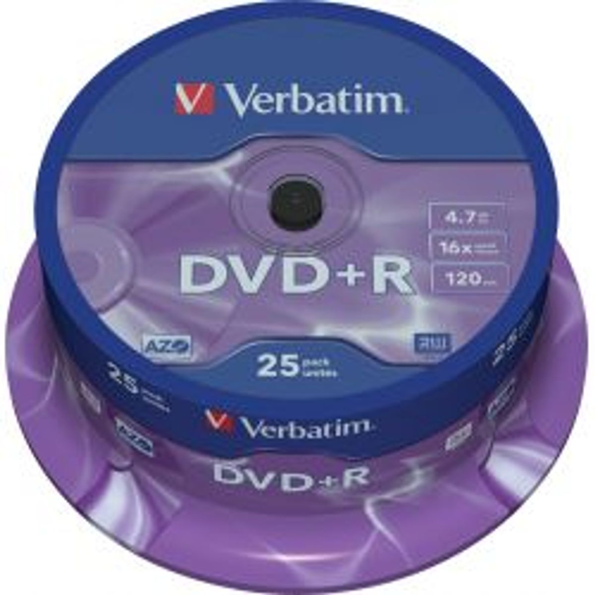 Verbatim Dvd+r, 16x, 4.7 Gb/120 Min, 25-pack Spindel, Azo