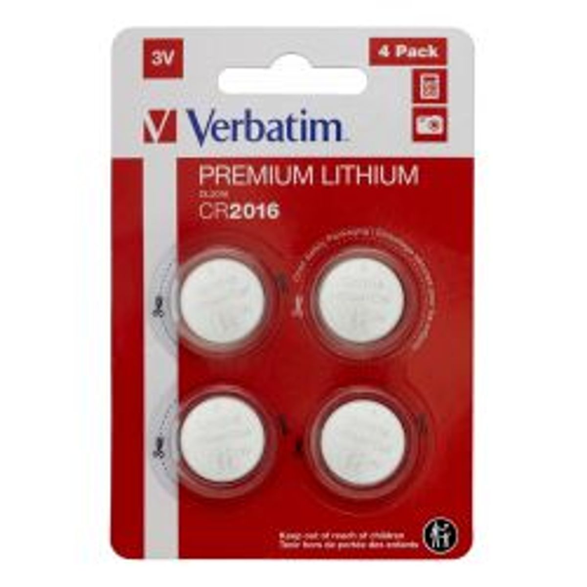 Verbatim Lithium Battery Cr2016 3v 4 Pack