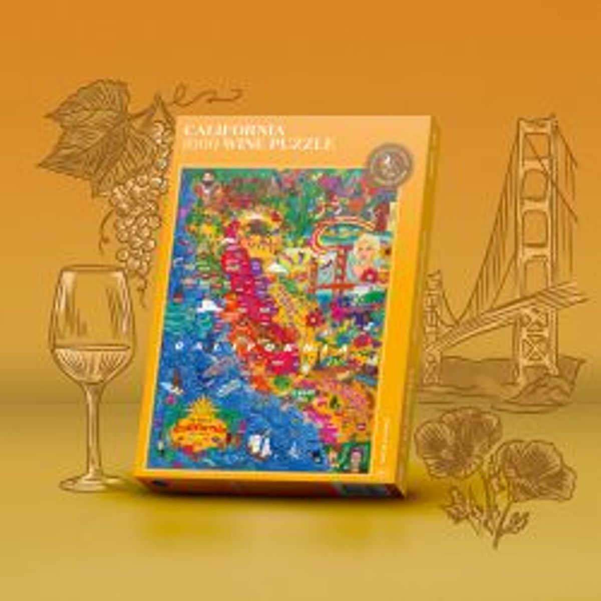 Water & Wines Wine Puzzle - California - Puslespil