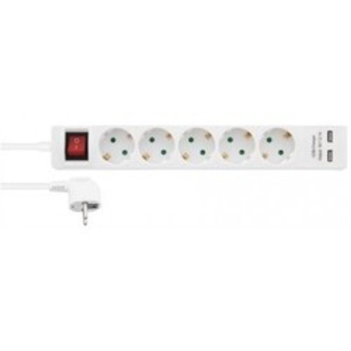 Nq Power 5-vejs Stik Med Jord, 2xusb-a (3x1,5mm), 1,5m - Diverse