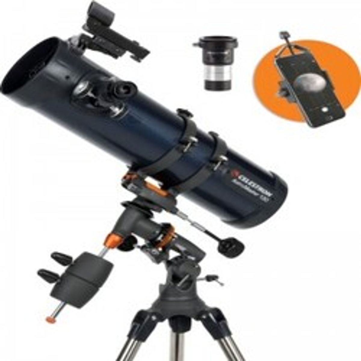 Celestron Astromaster Reflector 130EQ with phoneadapter and T2-Barlow - Kikkert